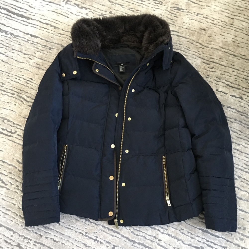 H&M Navy Down Puffer Jacket (women’s sz 12)